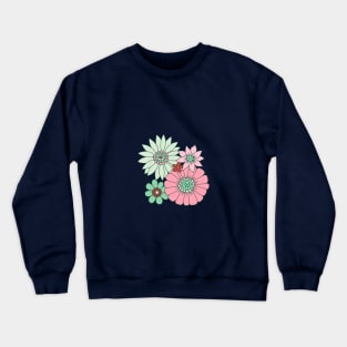 Retro Daisies - Christmas Mint Crewneck Sweatshirt